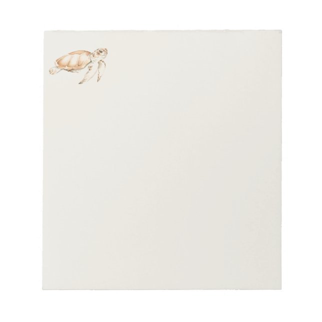 Watercolor Sea Turtle Ocean Sea Animal Nature Art Notepad (Front)