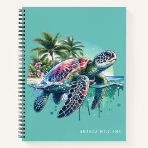 Watercolor Sea Turtle Personalised Journal