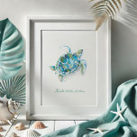 Watercolor Sea Turtle Poster<br><div class="desc">Ideal for bedrooms, bathrooms, and living areas in your tropical beach house, this print features an original hand-painted watercolor sea turtle in stunning shades of turquoise, green, and blue. Enhance your coastal decor and sea side home with this vibrant piece, perfect for adding a beachy touch. Explore more watercolor paintings...</div>