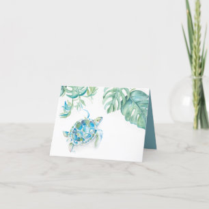 Watercolor Sea Turtle Thank You Tropical Card