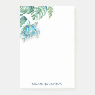 Watercolor Sea Turtle Tropical Post-it Notes