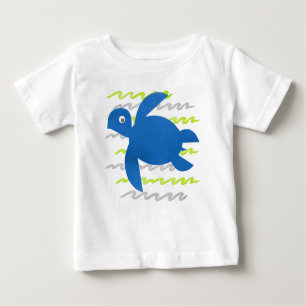 Watercolor Sea Turtle Waves Baby T-Shirt