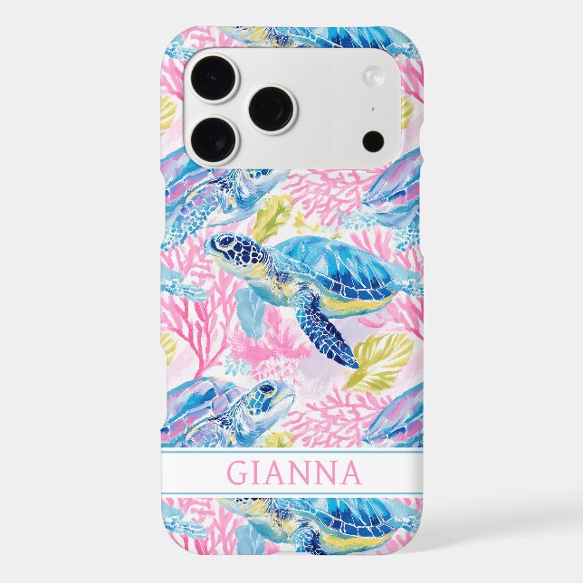 Watercolor Sea Turtles Monogrammed (Back)