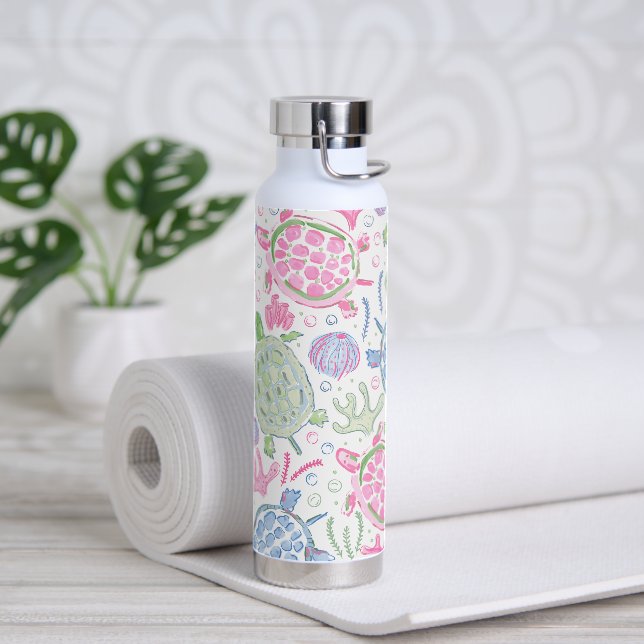 Watercolor Sea Turtles Ocean Water Bottle (Yoga)