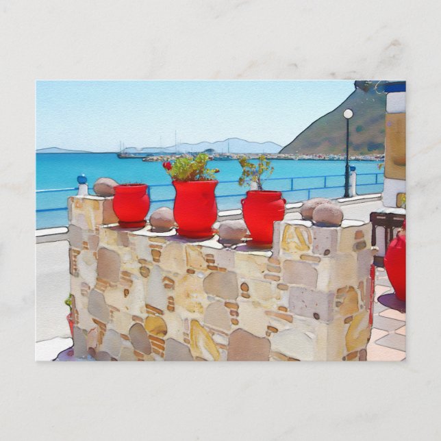 Watercolor sea view postcard (Front)