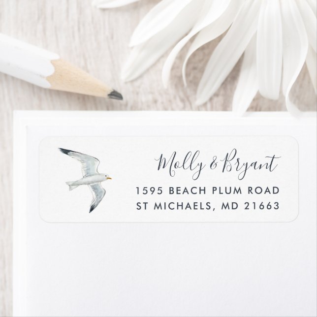 Watercolor Seagull Return Address (Insitu)