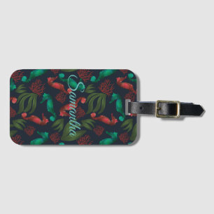 Watercolor Seahorse Blue Nautical Personalised Luggage Tag
