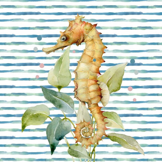 Watercolor SEAHORSE -Coastal, Beach Nautical   Tile (Creator Uploaded)