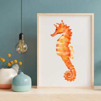 Watercolor Seahorse – Coastal Wall Art