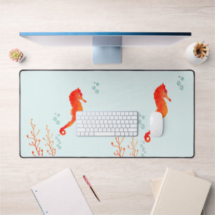 Watercolor Seahorse Mug – Cute Ocean Animal Cup fo Desk Mat