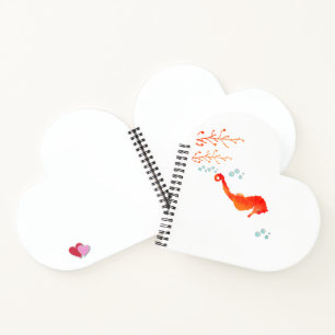 Watercolor Seahorse Mug Cute Ocean Animation notbo Notebook