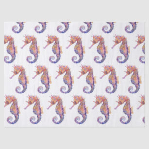 Watercolor Seahorse Pattern Decoupage Tissue Paper