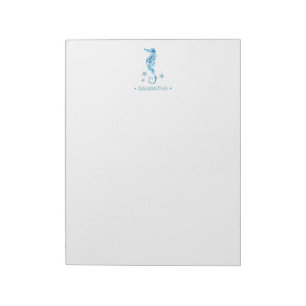 Watercolor Seahorse Personalised Stationery Notepad