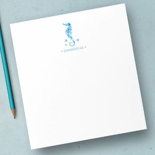 Watercolor Seahorse Personalised Stationery Notepad