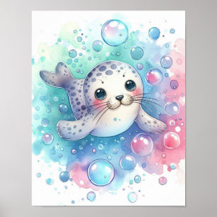 Watercolor Seal Poster