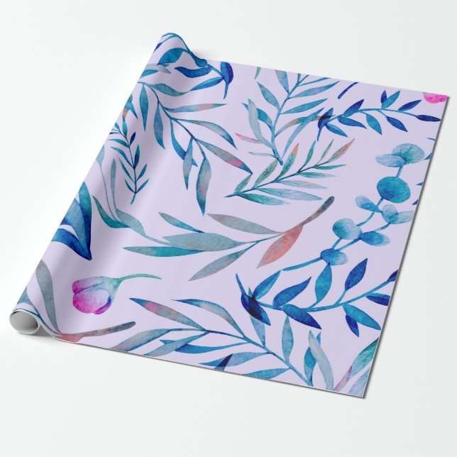 Watercolor seamless pattern. Botanical ornament. L Wrapping Paper (Unrolled)