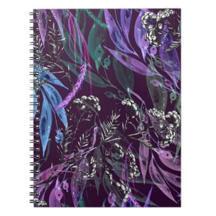 Watercolor seamless pattern. Branch with berry Wat Notebook