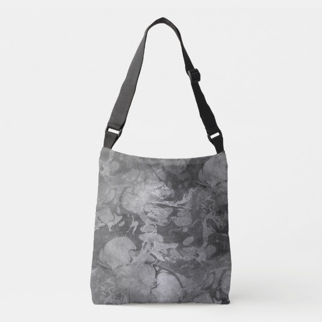 Watercolor seamless pattern grey + your ideas crossbody bag (Front)