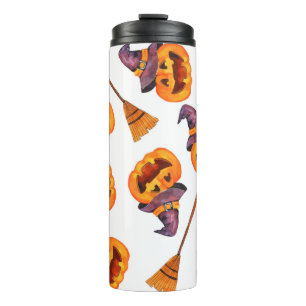 Watercolor seamless pattern happy halloween holida thermal tumbler