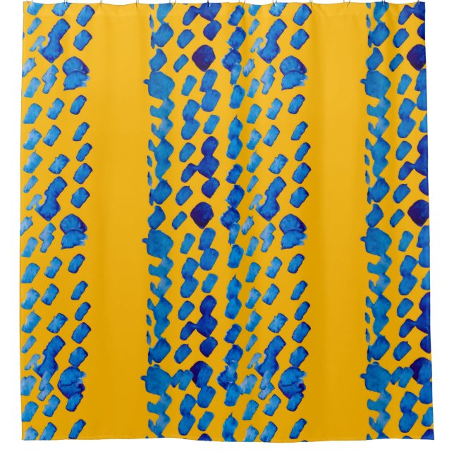 Watercolor seamless pattern with abstract spots an shower curtain (Front)