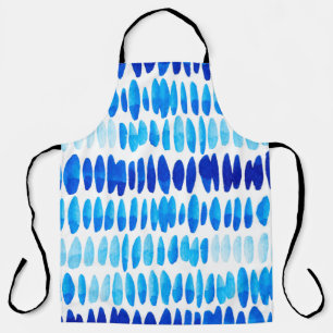 Watercolor seamless pattern with blue raindrops apron