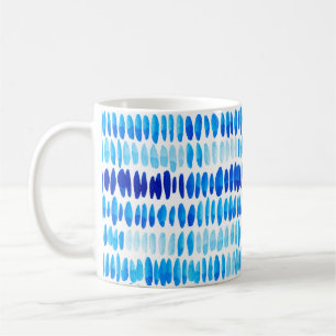 Watercolor seamless pattern with blue raindrops coffee mug