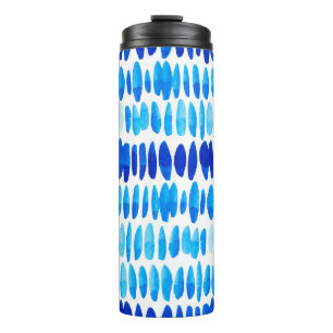 Watercolor seamless pattern with blue raindrops thermal tumbler