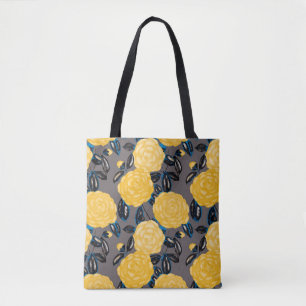 Watercolor seamless pattern with camellia flowers. tote bag