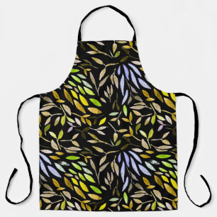 Watercolor seamless pattern with colorful leaves. apron