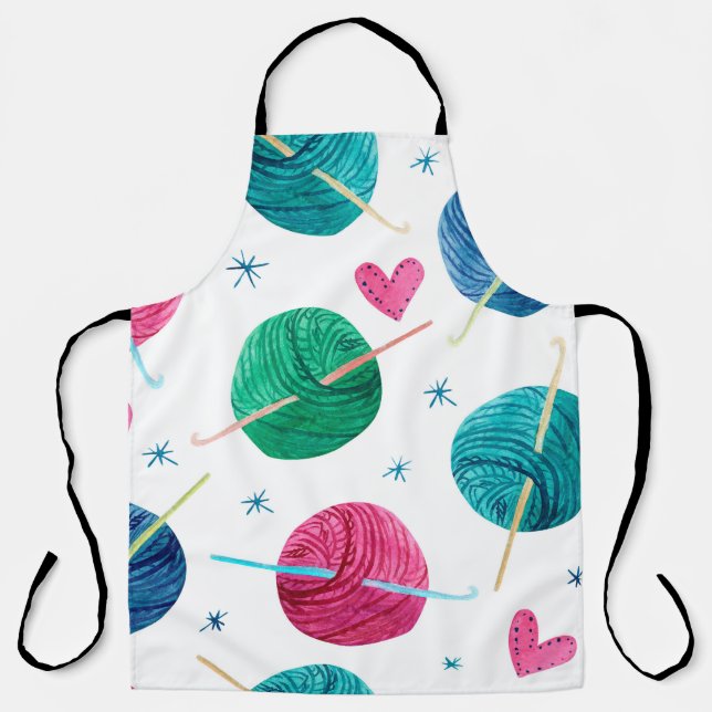 Watercolor seamless pattern with colourful balls o apron (Front)
