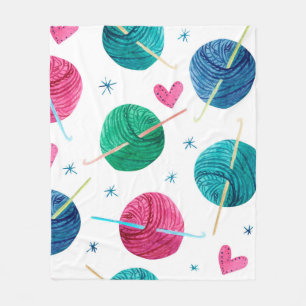Watercolor seamless pattern with colourful balls o fleece blanket