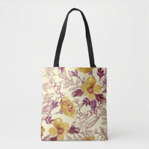 Watercolor Seamless Pattern with Contoured Element Tote Bag