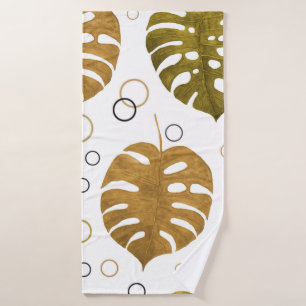 Watercolor seamless pattern with exotic tropical l bath towel