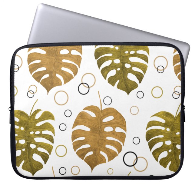 Watercolor seamless pattern with exotic tropical l laptop sleeve (Front)