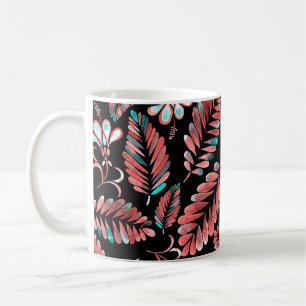 Watercolor seamless pattern with flower background coffee mug