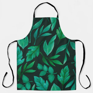 Watercolor seamless pattern with hand painted blue apron