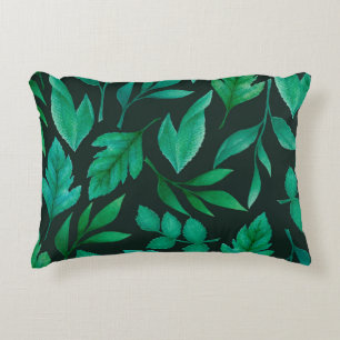 Watercolor seamless pattern with hand painted blue decorative cushion