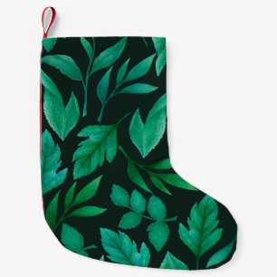 Watercolor seamless pattern with hand painted blue small christmas stocking