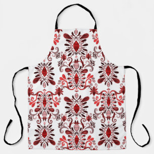 Watercolor seamless pattern with ikat. Tie dye wat Apron