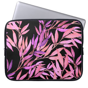 Watercolor seamless pattern with leaves. Bright su Laptop Sleeve
