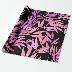 Watercolor seamless pattern with leaves. Bright su Wrapping Paper