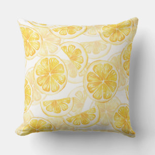 Watercolor seamless pattern with lemon slice /2 cushion