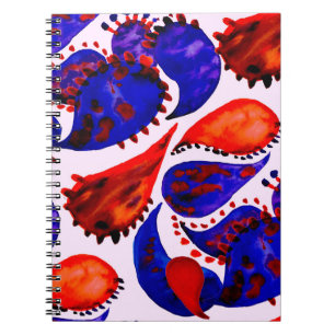 Watercolor seamless pattern with paisley. Abstract Notebook