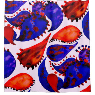 Watercolor seamless pattern with paisley. Abstract Shower Curtain
