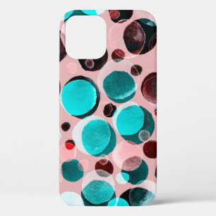 Watercolor seamless pattern with polka dots iPhone 12 case