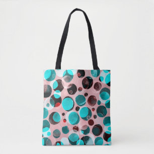 Watercolor seamless pattern with polka dots tote bag