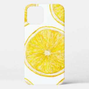 Watercolor seamless pattern with ripe slice of lem iPhone 12 case