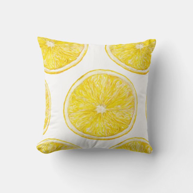 Watercolor seamless pattern with ripe slice of lem cushion (Front)
