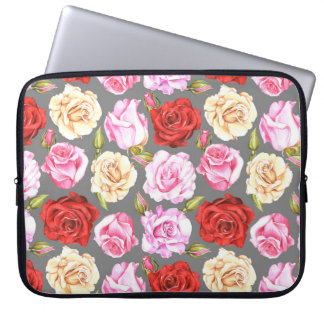 Watercolor seamless pattern with roses. Seamless w Laptop Sleeve