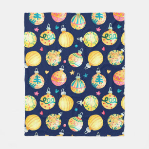 Watercolor seamless pattern with shining gold Chri Fleece Blanket
